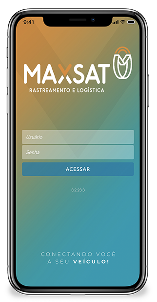 Tela inicial do web app Maxsat, aplicativo de rastreamento veicular Maxsat
